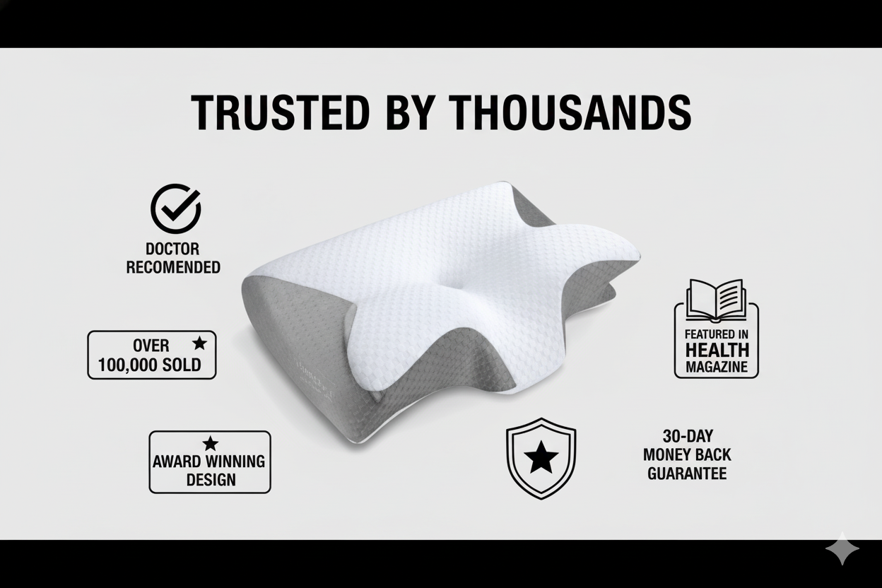 Fall asleep faster and wake up rejuvenated every morning with the Drema™ Ergonomic Butterfly Pillow — your natural solution for pain-free, restorative sleep.